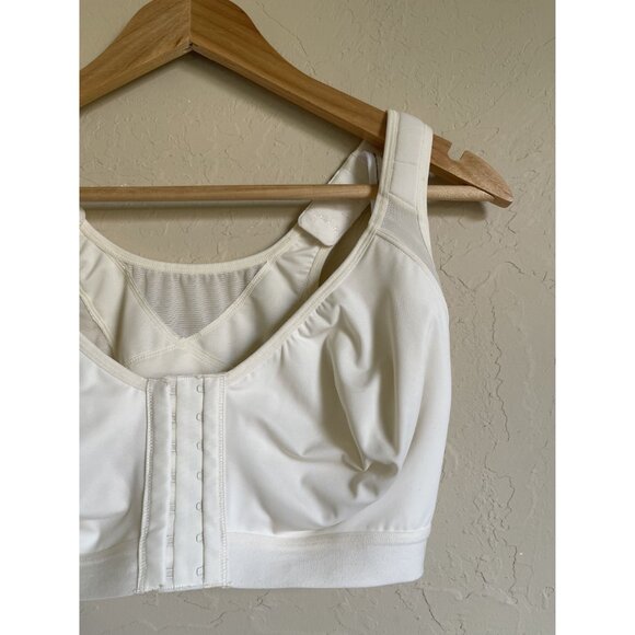 DELMIRA 34G Cream Ivory Bra Unlined Front Closure X-Shape Back Posture Wireless - Picture 4 of 9